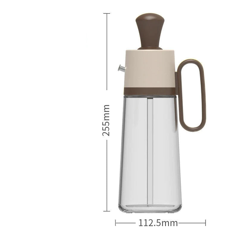 2-in-1 oil dispenser with silicone brush for BBQ and kitchen use