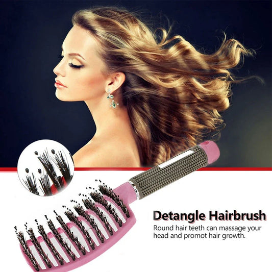 Ultra-Soft Detangling Hair Brush with Scalp Massage - Premium Bristles and Nylon for Effortless Tangle-Free Hair