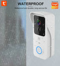 Black and white waterproof smart home visual doorbell with HD remote intercom.