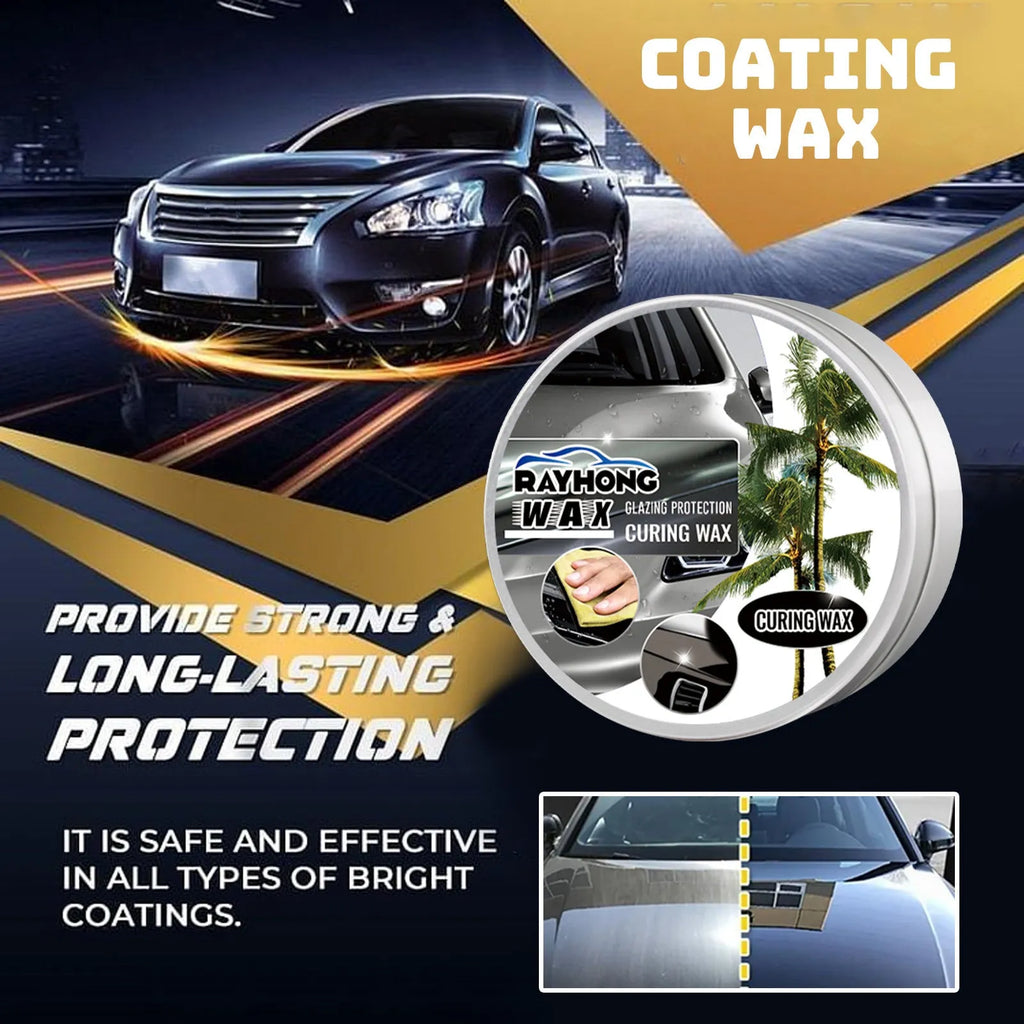 Car coating wax container and application sponge for vehicle paint protection