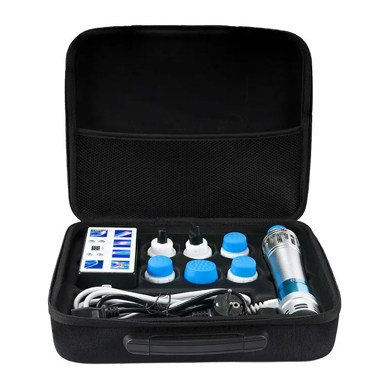 Household electromagnetic shock wave beauty health instrument with remote control in 3621 aluminum case