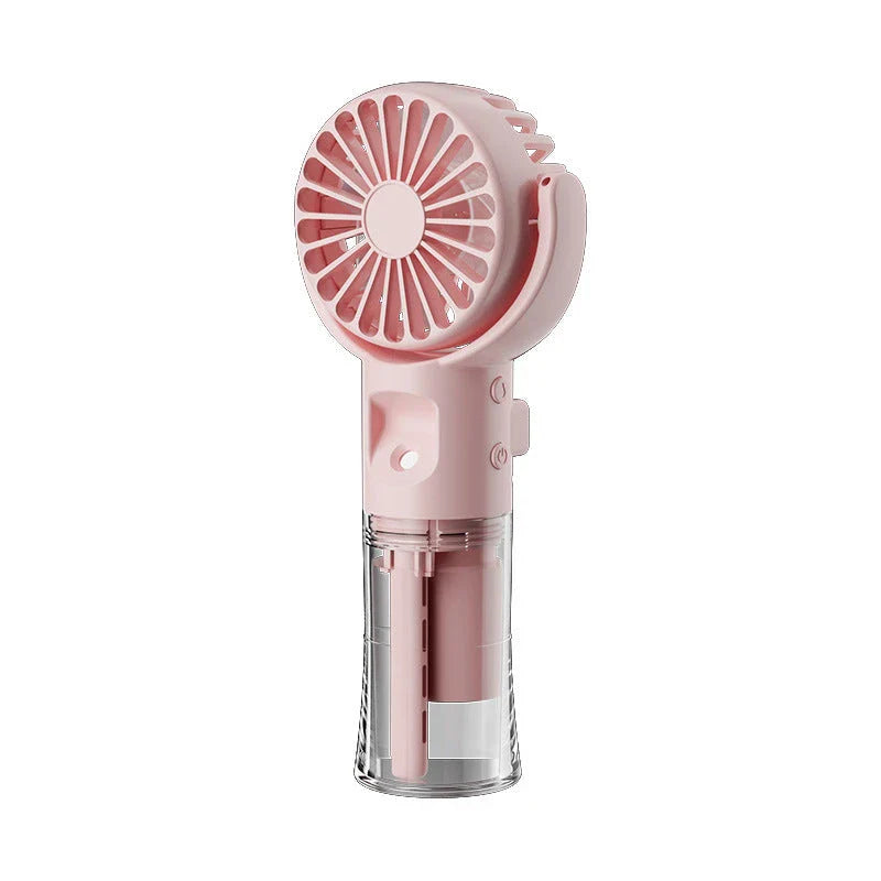 Portable Handheld Misting Fan with 4 Wind Speed Settings, USB Rechargeable, Compact and Lightweight Design for Cooling on the Go