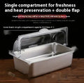 Stainless steel commercial fruit display plate with multiple grid configurations and lid