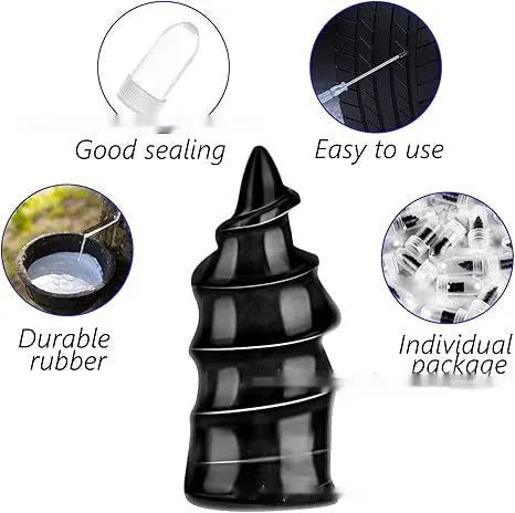 Rubber tyre repair screw kit with black screwdriver, 50 large and 50 small screws