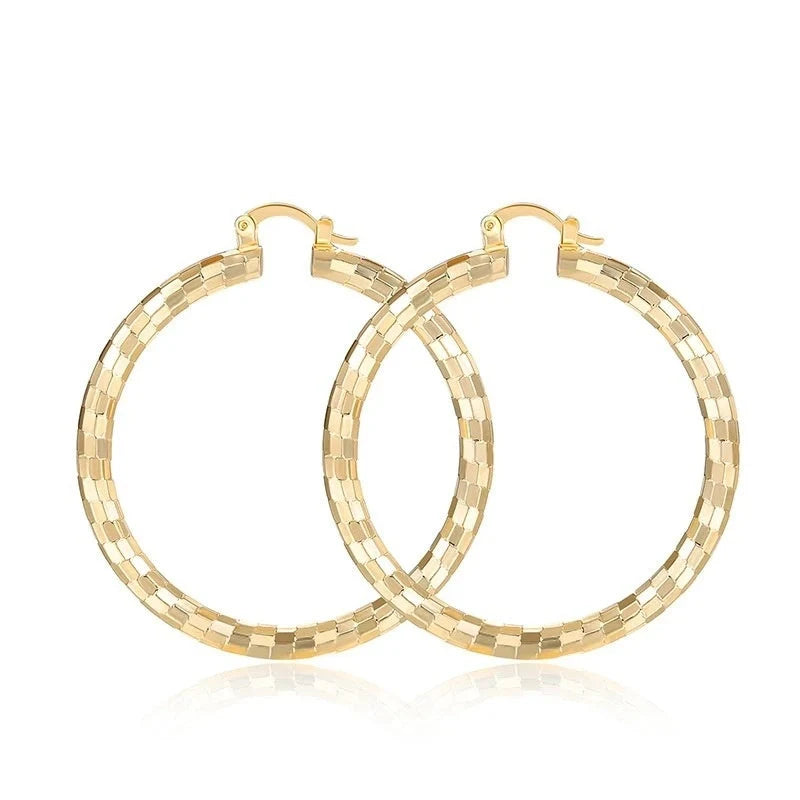Minimalist geometric earrings with 18K gold electroplating, perfect for women's fashion