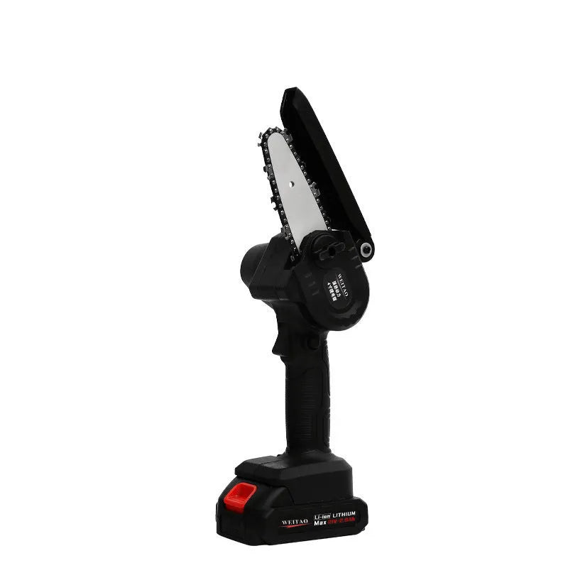 Mini one-hand wireless 4-inch aluminium chainsaw with rechargeable lithium battery for branch cutting