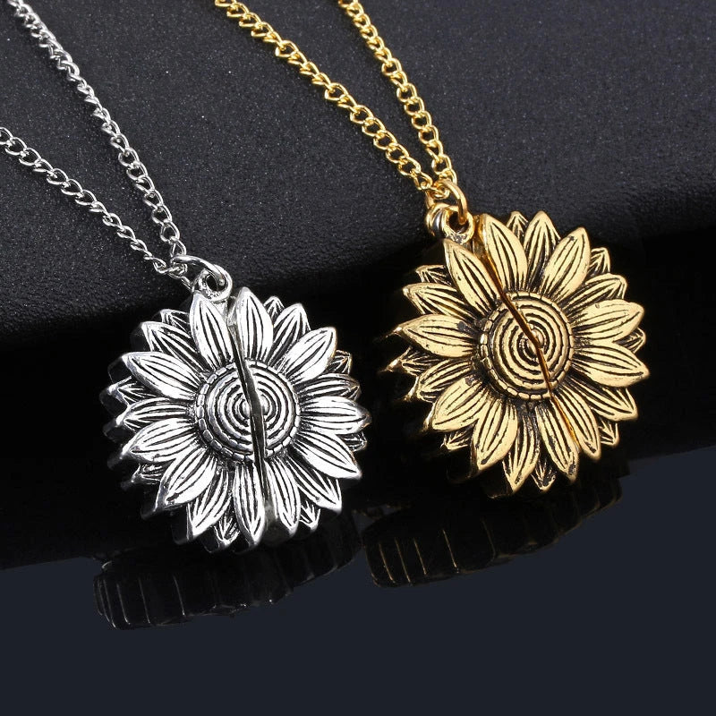 Radiant sunflower pendant necklace in various colors and quantities