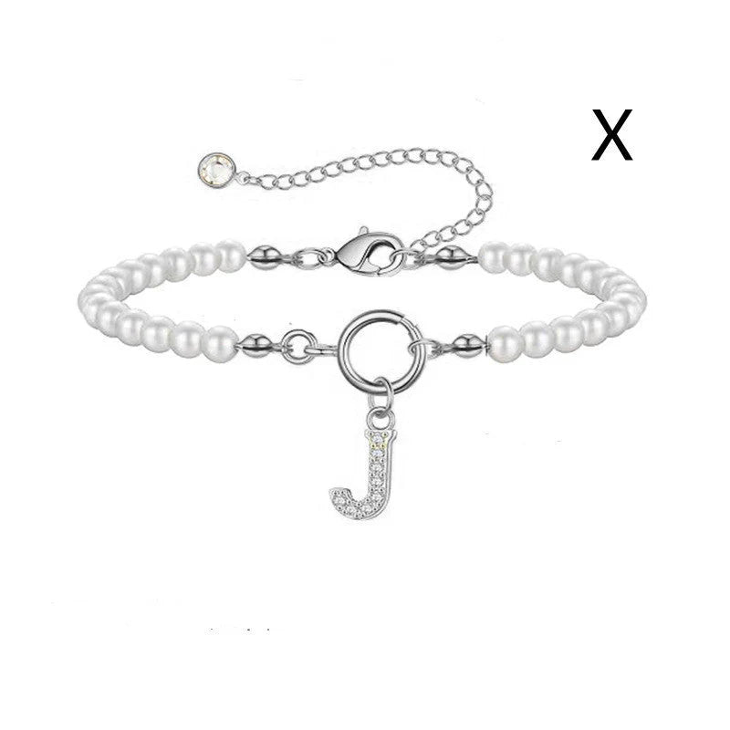2024 personalised initial pearl bracelet for women with toggle clasp