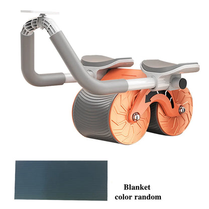 2-in-1 Exercise Belly Wheel in vibrant colours with kneeling mat for indoor fitness