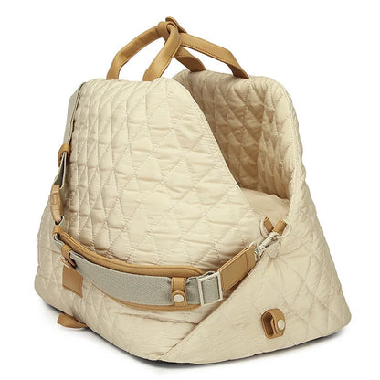 Outdoor Cat Handbag in various colours, showing spacious interior and durable nylon construction.