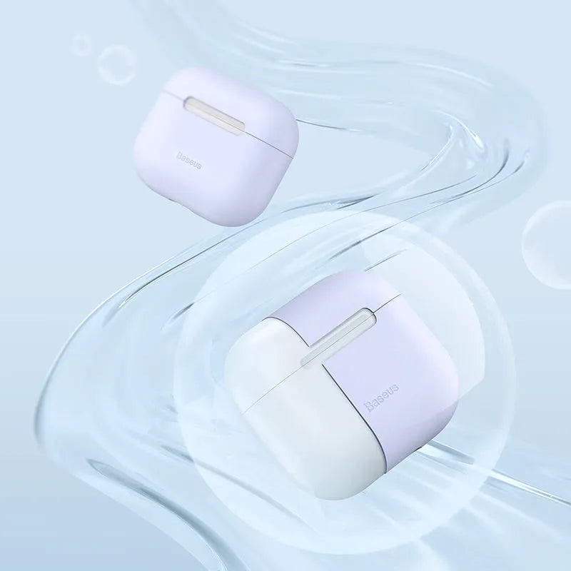 Baseus Super Thin Silica Gel Case For AirPods Pro - ultra thin 0.8mm silicone sleeve in blue and purple