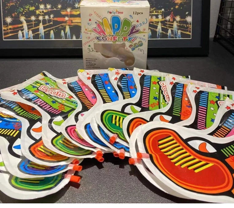 Hand-held automatic inflatable spray balloon for parties and celebrations