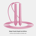 Plastic handle fitness skipping rope with PVC cord in various colours.
