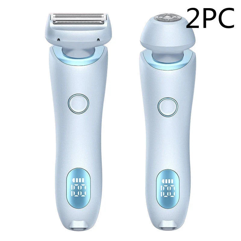 An electric shaver for women with foil and rotating heads for comprehensive hair removal