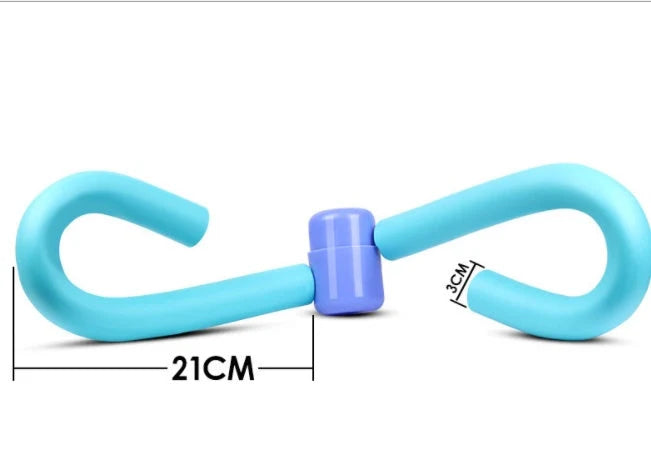 Compact leg training clip in purple, pink, blue, and grey for gym and home workouts