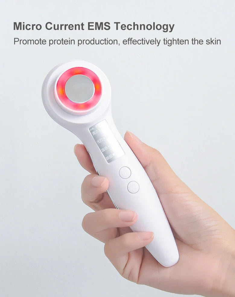 White household facial massage instrument measuring 160mm with USB charging port for induction therapy