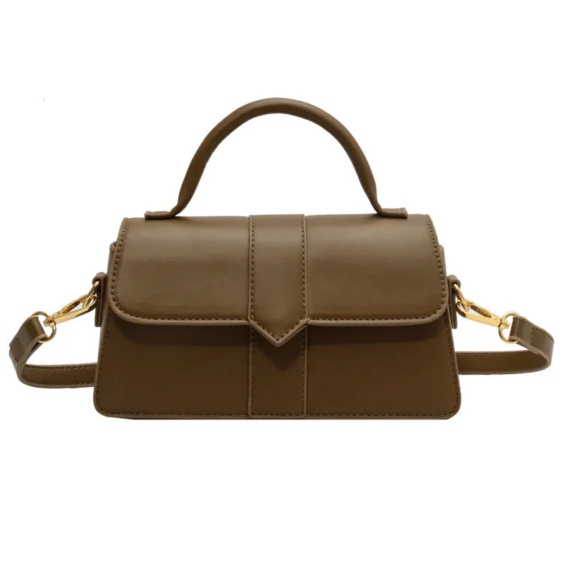 Women's horizontal square PU messenger bag with file pocket compartment in multiple colour options