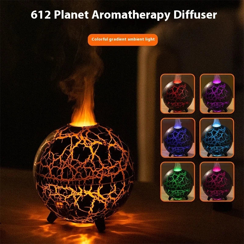 Creative Planet USB Humidifier with essential oil diffuser in black and white crackle finish