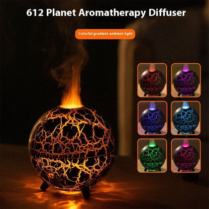 Creative Planet USB Humidifier with essential oil diffuser in black and white crackle finish