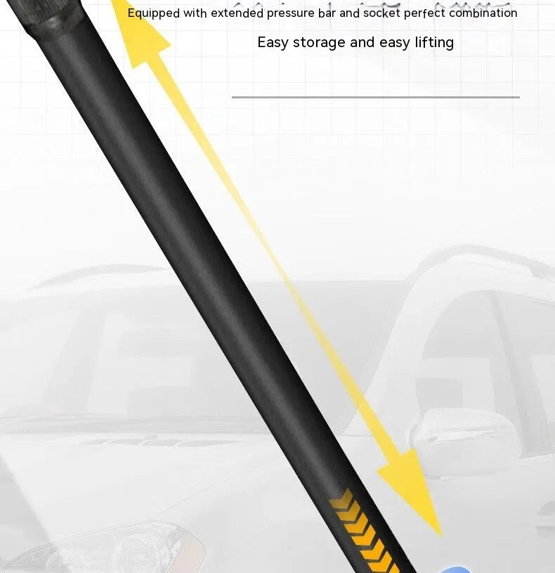 Hydraulic low car jack with handle for tyre changing applications