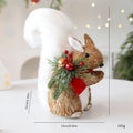 Straw Christmas ornament shaped like a squirrel, 15 cm tall, natural finish
