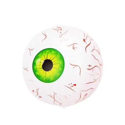 Halloween Eyeball Balloon with bloodshot design in green, blue, and red