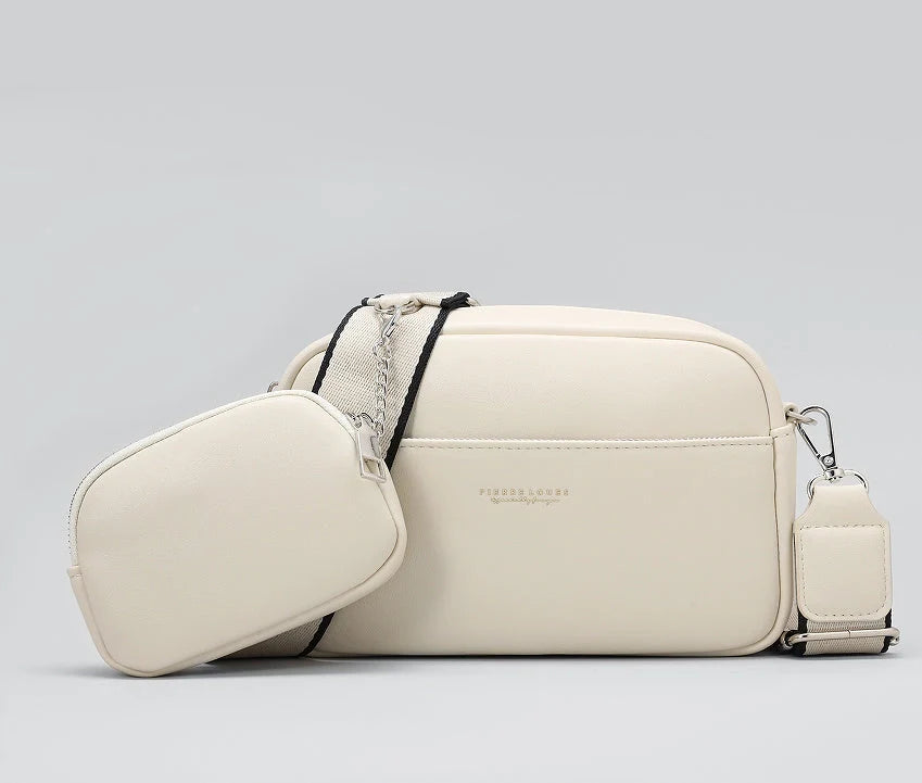 Women's PU messenger bag with weaving detail in multiple colours