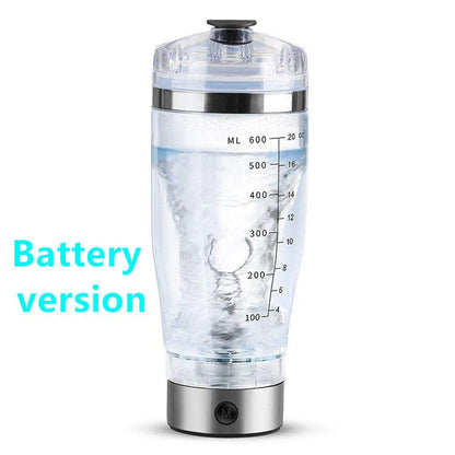 Portable USB-powered electric protein shake mixer with vortex blending technology and large 600ml capacity