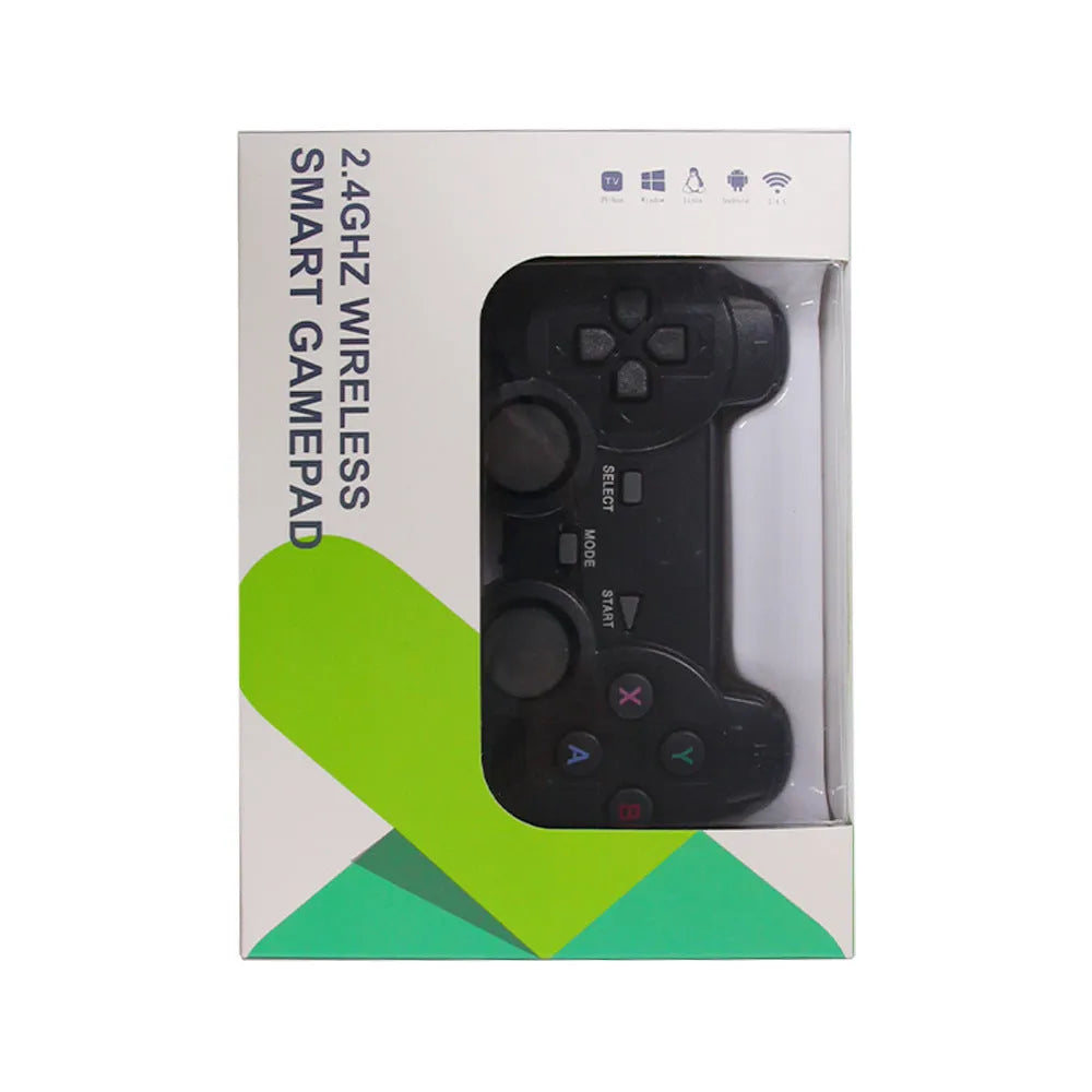 Classic Black wireless 2.4G gamepad with USB receiver for Android TV, PC, TV box and PS3 compatibility