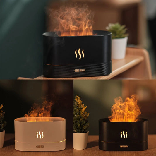 Soothing Aromatherapy Diffuser with Flame-like Light Effects for Relaxation and Wellness