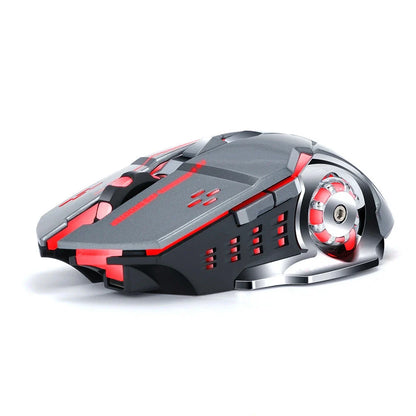 Wireless gaming mouse with 2400 DPI precision, 6 programmable buttons, and customizable RGB lighting