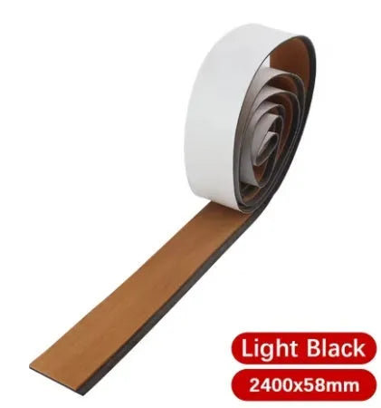 Yacht teak edge strip deck pad floor in EVA foam, 240cm long, light gray black colour option