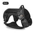 Tactical camouflage dog harness for large breeds with 4 adjustable straps and quick release buckles