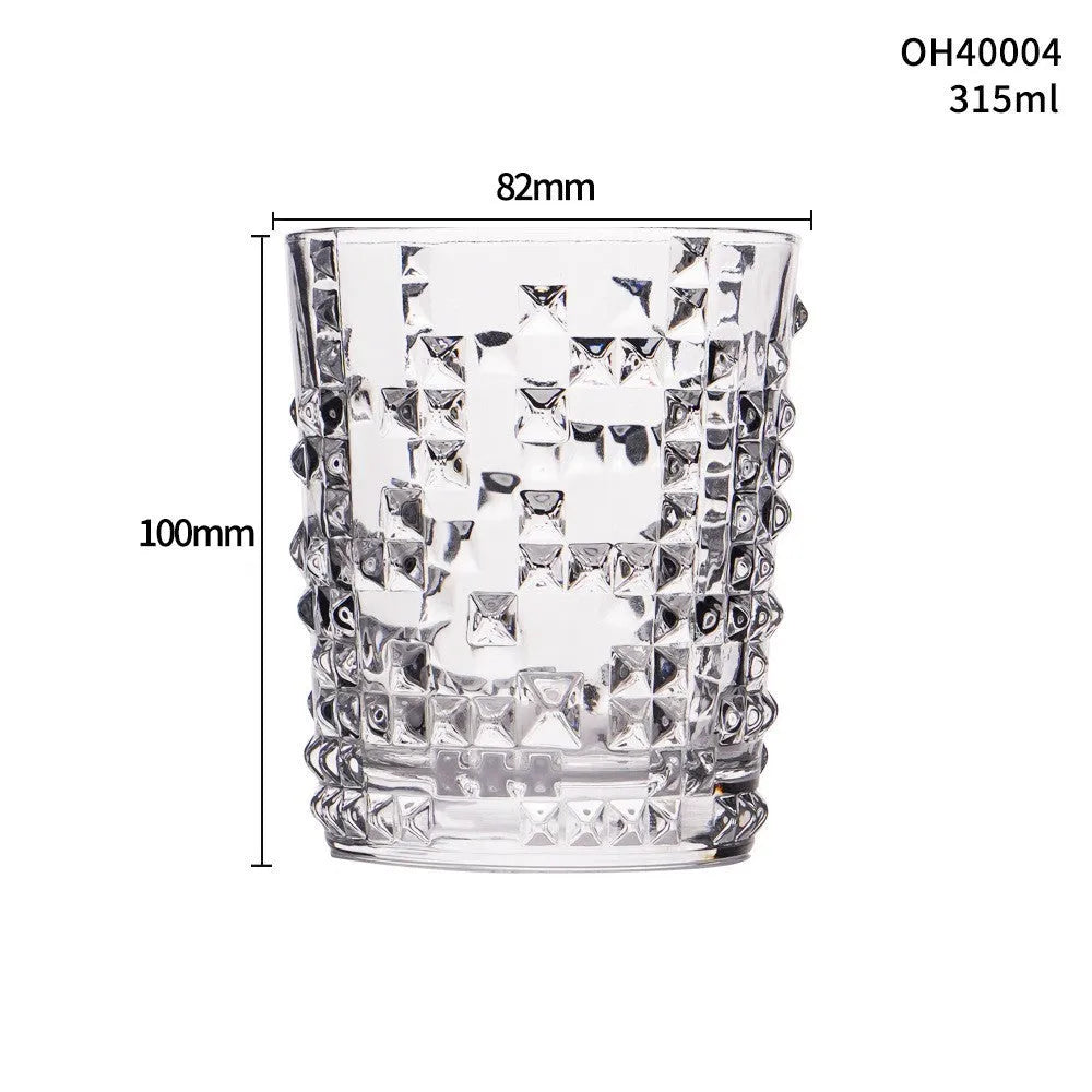 Crystal whiskey shot glass with thick bottom in various colour styles