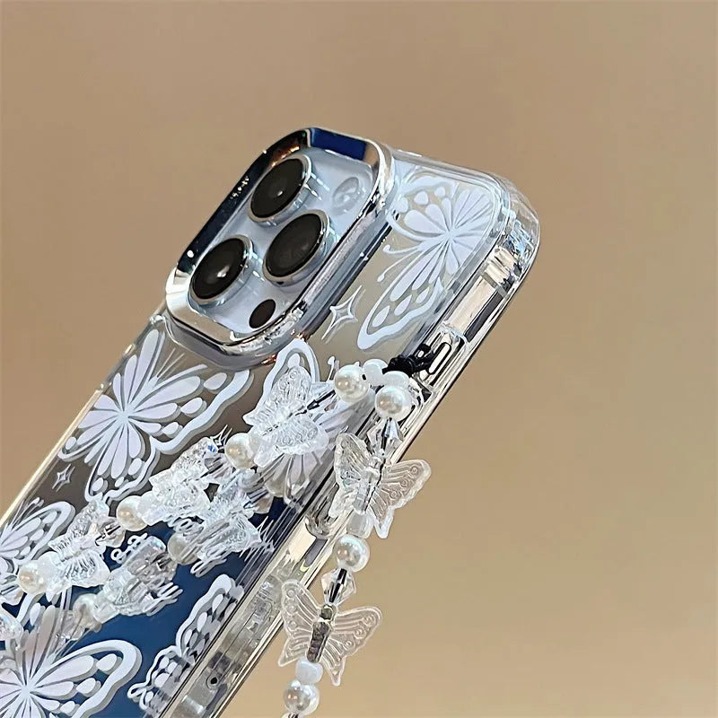 Transparent TPU iPhone case with built-in mirror feature compatible with iPhone 15 Pro Max