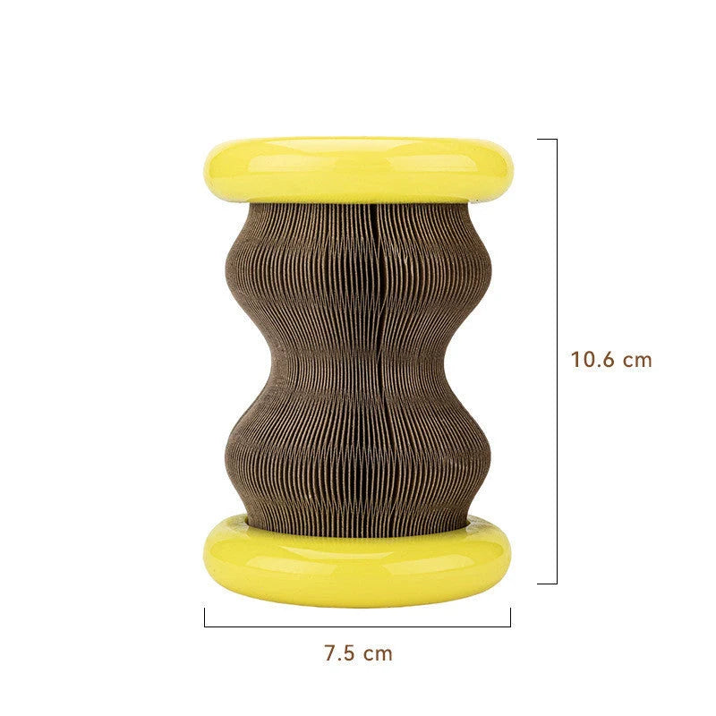Magic Organ Corrugated Paper Wheel Cat Scratching Board with plastic pet toy