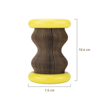 Magic Organ Corrugated Paper Wheel Cat Scratching Board with plastic pet toy