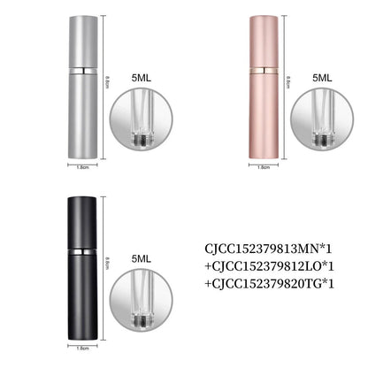 Compact perfume vaporizer in various colours with leak-proof design for travel