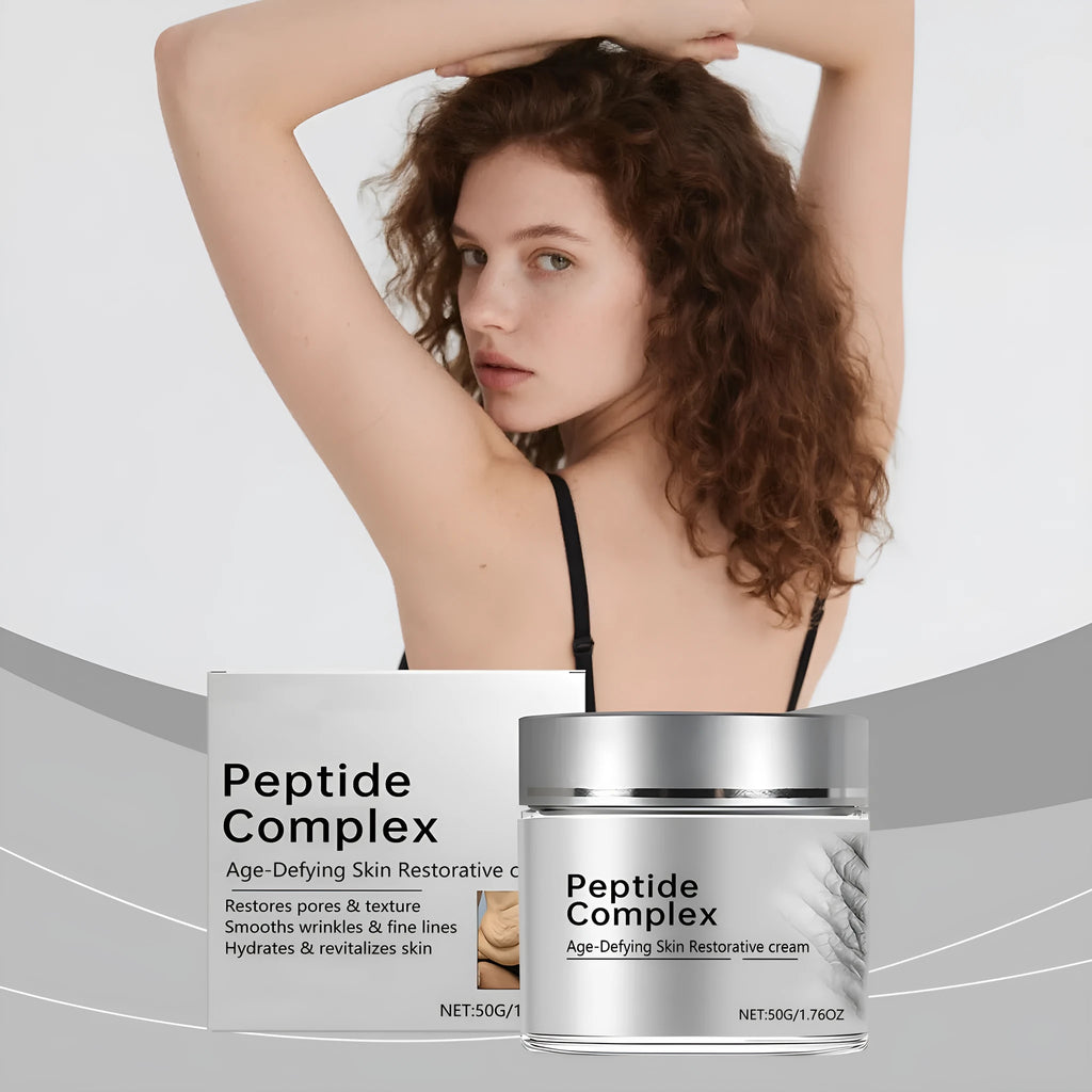 50g jar of skin restorative firming cream with peptide ingredients for daily moisturising