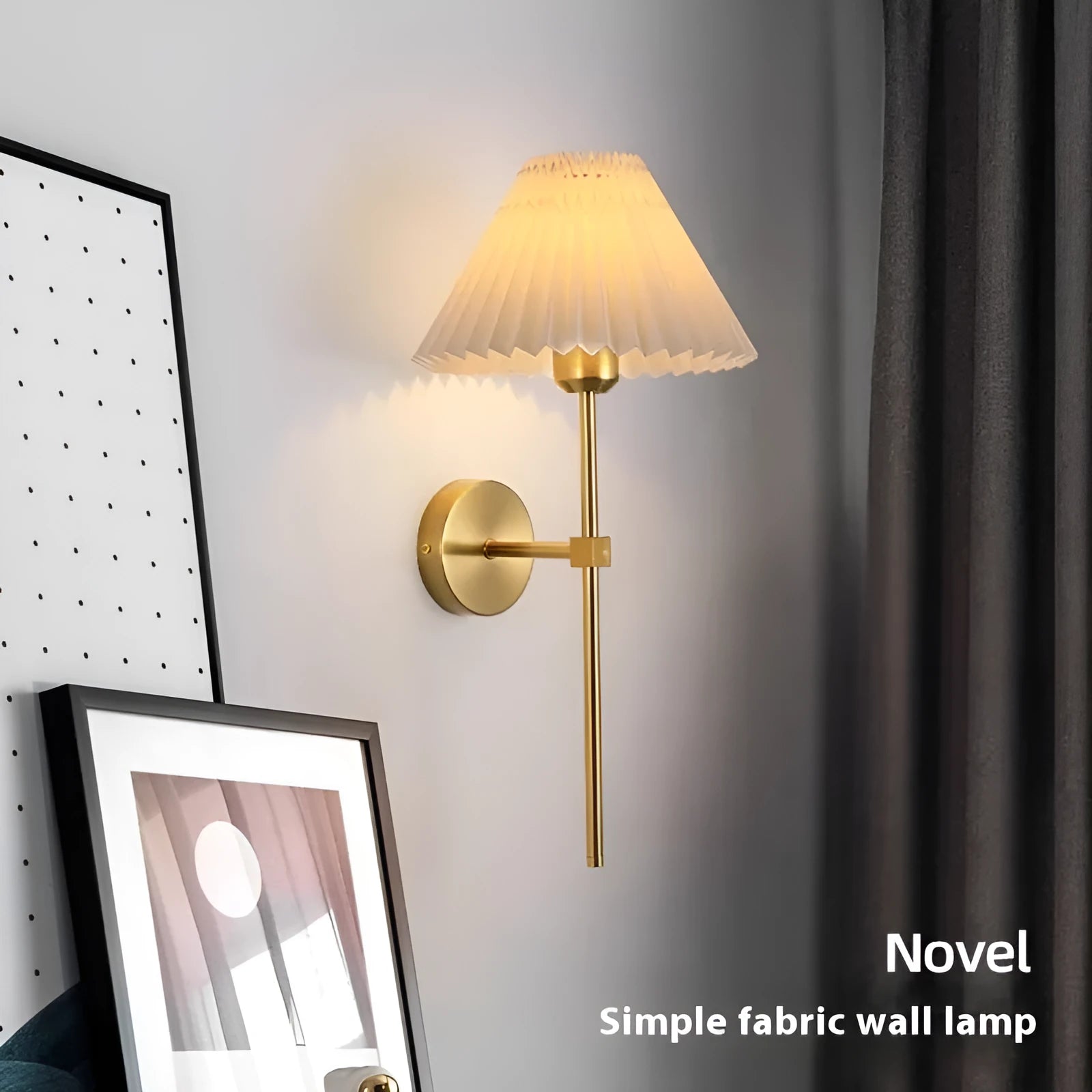 Retro LED wall lamp in iron finish with apricot colour option for bedside reading