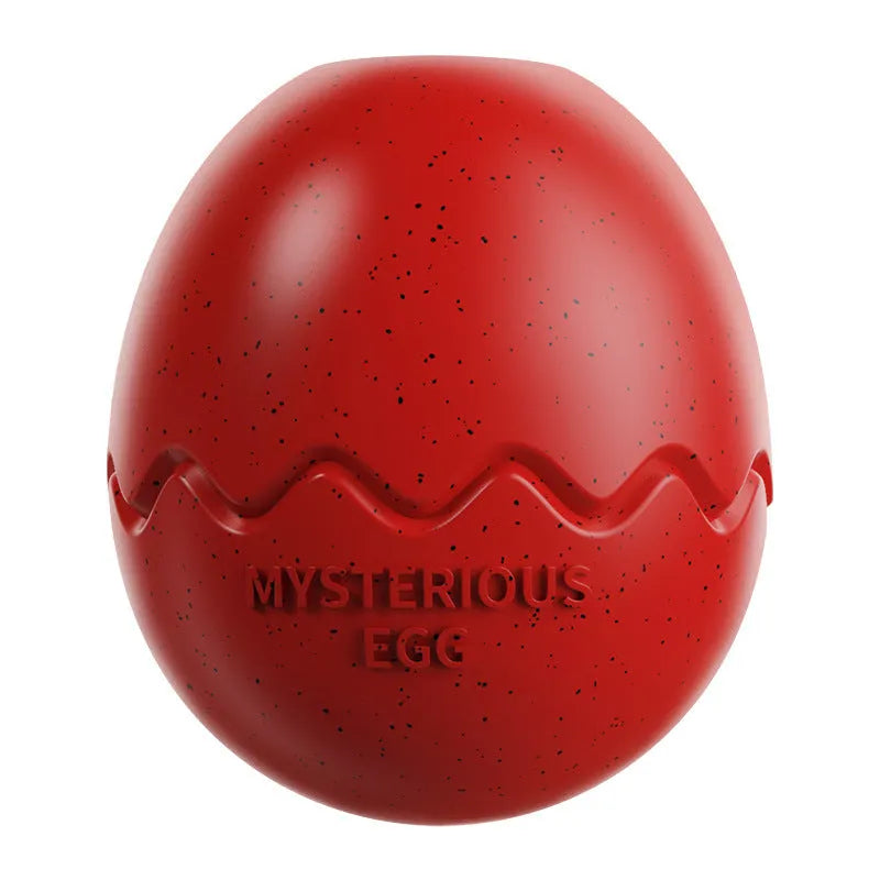 Bite-resistant TPR dog slow feeder in dinosaur egg shape available in five colours