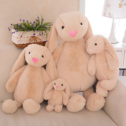 28-30cm grey rabbit plush toy with short plush and PP cotton filling, compact for ages 7-14