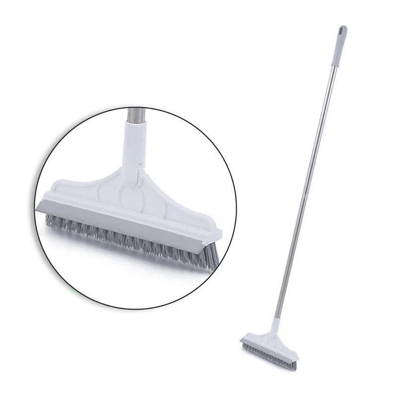 Multipurpose cleaning bristle brush with triangular head and 120-degree rotating design for floors, bathrooms, tiles, and more