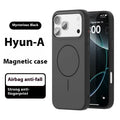 Magnetic suction anti-fall hard case for iPhone 17 series, TPU PC, black colour, injection moulded