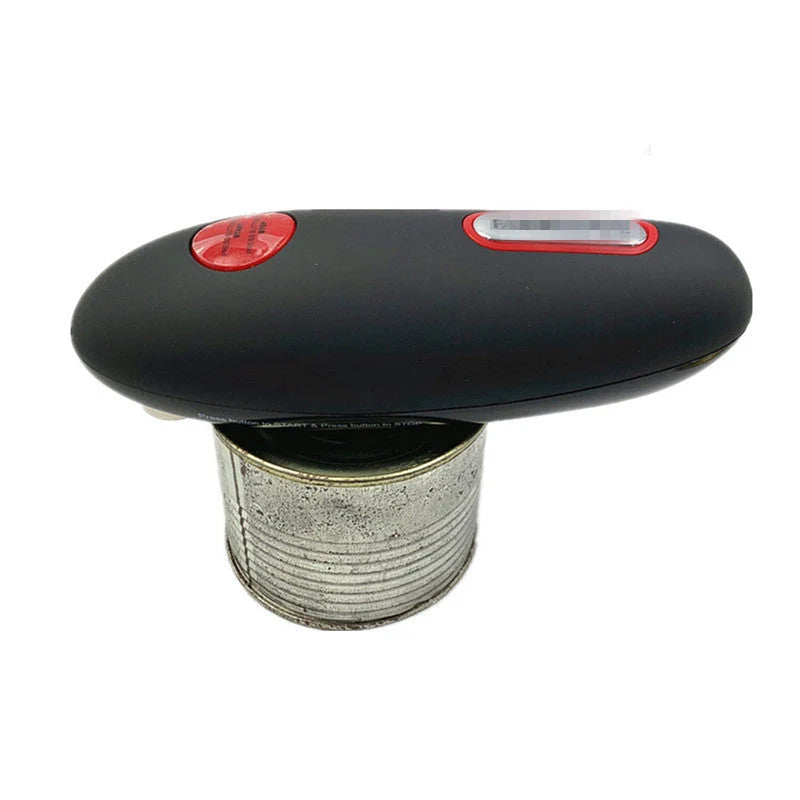 Cordless electric can and bottle opener with one-touch operation, black