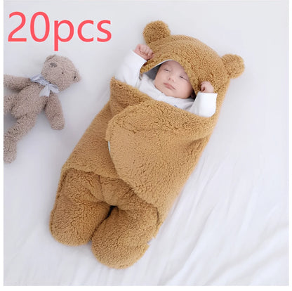 Cotton blend baby quilted sleeping bag wrapper in khaki colour showing quilted pattern and secure fastenings