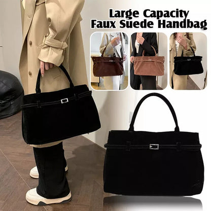 Decorative faux suede handbag for women in various colours