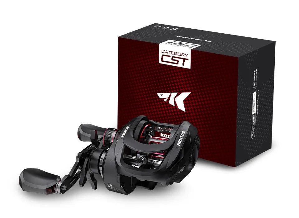 Drip wheel fishing reel with rocking wheel line guide, showing left and right-handed wheel options.