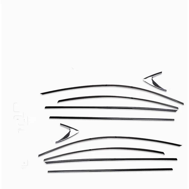 Stainless steel window trim strip with black titanium finish for window edge protection