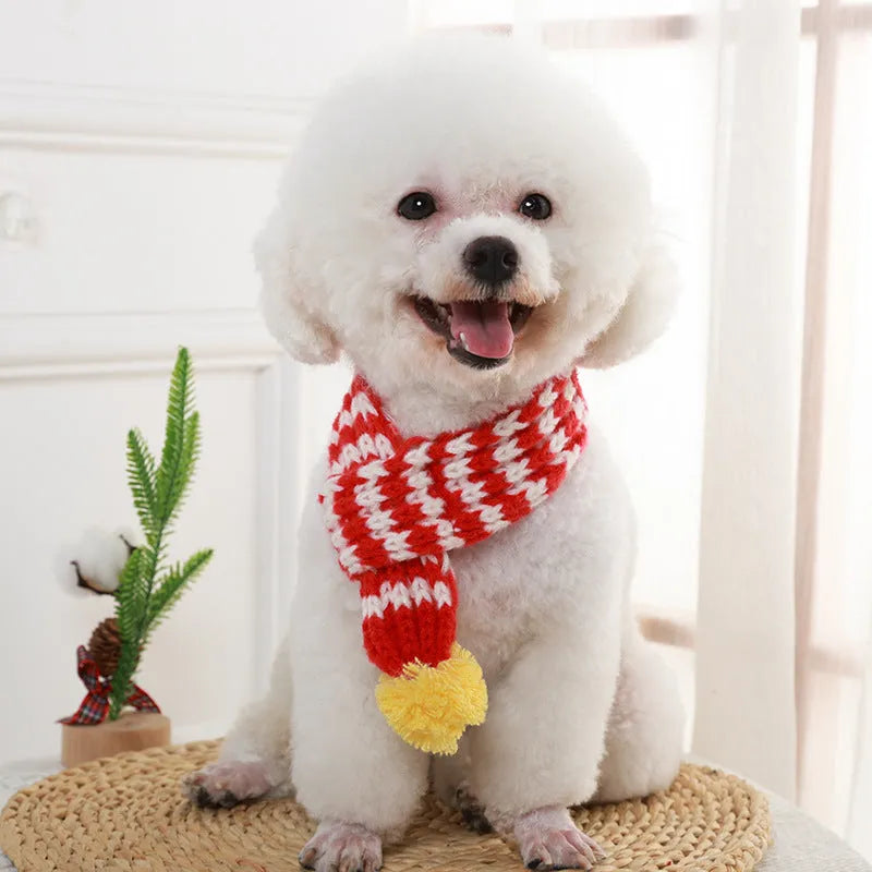 Polyester dog scarf in red for small to medium dogs, available in sizes S M L